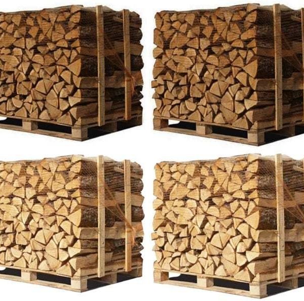 4 X Palettes (2 chêne blanc + 2 Hêtre/Charme) – Bûches de 33 cm